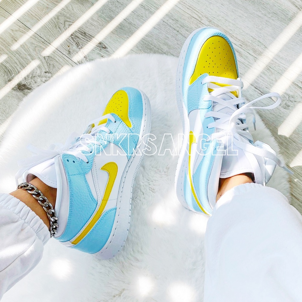 Nike custom air jordan 1 mid sneakers - Picture 2 of 2